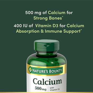 Calcium Plus Vitamin D3 Supplement – Strong Bones, Muscle & Immune Support, Non-GMO, Gluten-Free, 300 Tablets