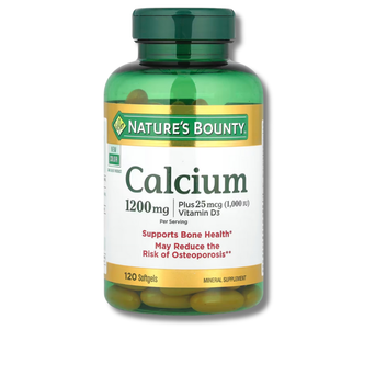 Nature’s Bounty Calcium 1200 mg with Vitamin D3 – Bone Health &amp; Immune Support Supplement, Rapid-Release Softgels, Gluten-Free, 120 Count