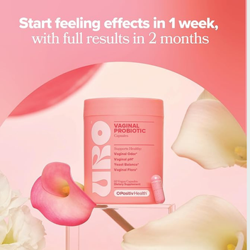 O Positiv URO Vaginal Probiotics for Women pH Balance with Prebiotics & Lactobacillus – Vaginal Health Supplement – Promote Healthy Vaginal Odor & Flora, 60 Count (Pack of 1), 1 Month Supply