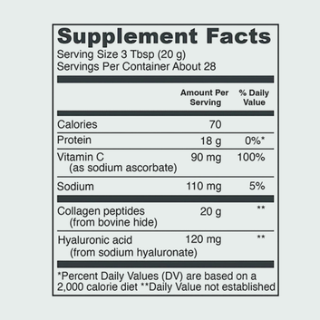 Vital Proteins Collagen Peptides Powder Advanced with Hyaluronic Acid & Vitamin C, 20oz Collagen Protein, Unflavored, 27 Servings